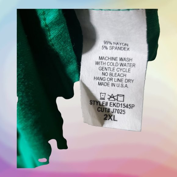 Kelly Green Ruffle Tulip-Hem Tie-Waist Flutter-Sleeve Dress  Size XXL NWOT - Picture 11 of 12